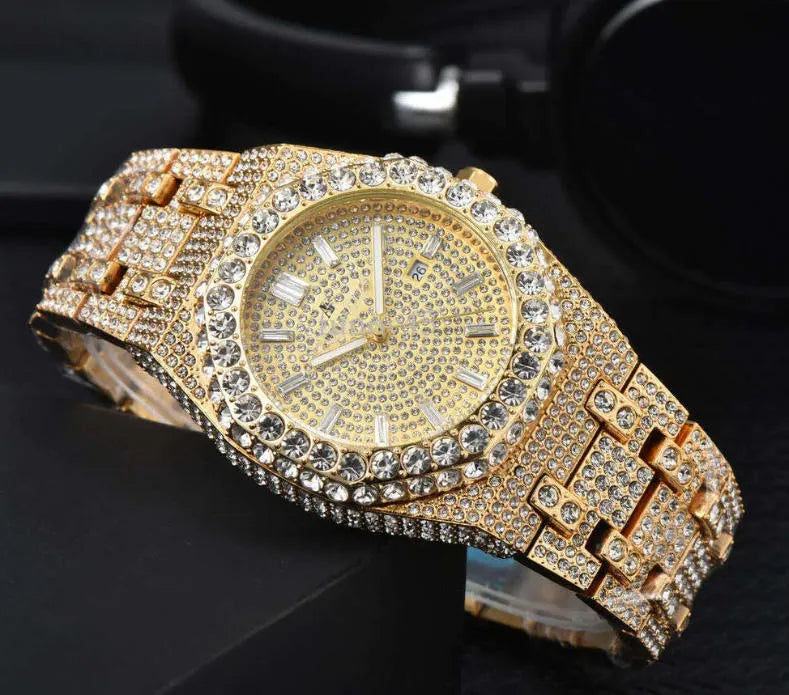 AP iced out gold , logo.