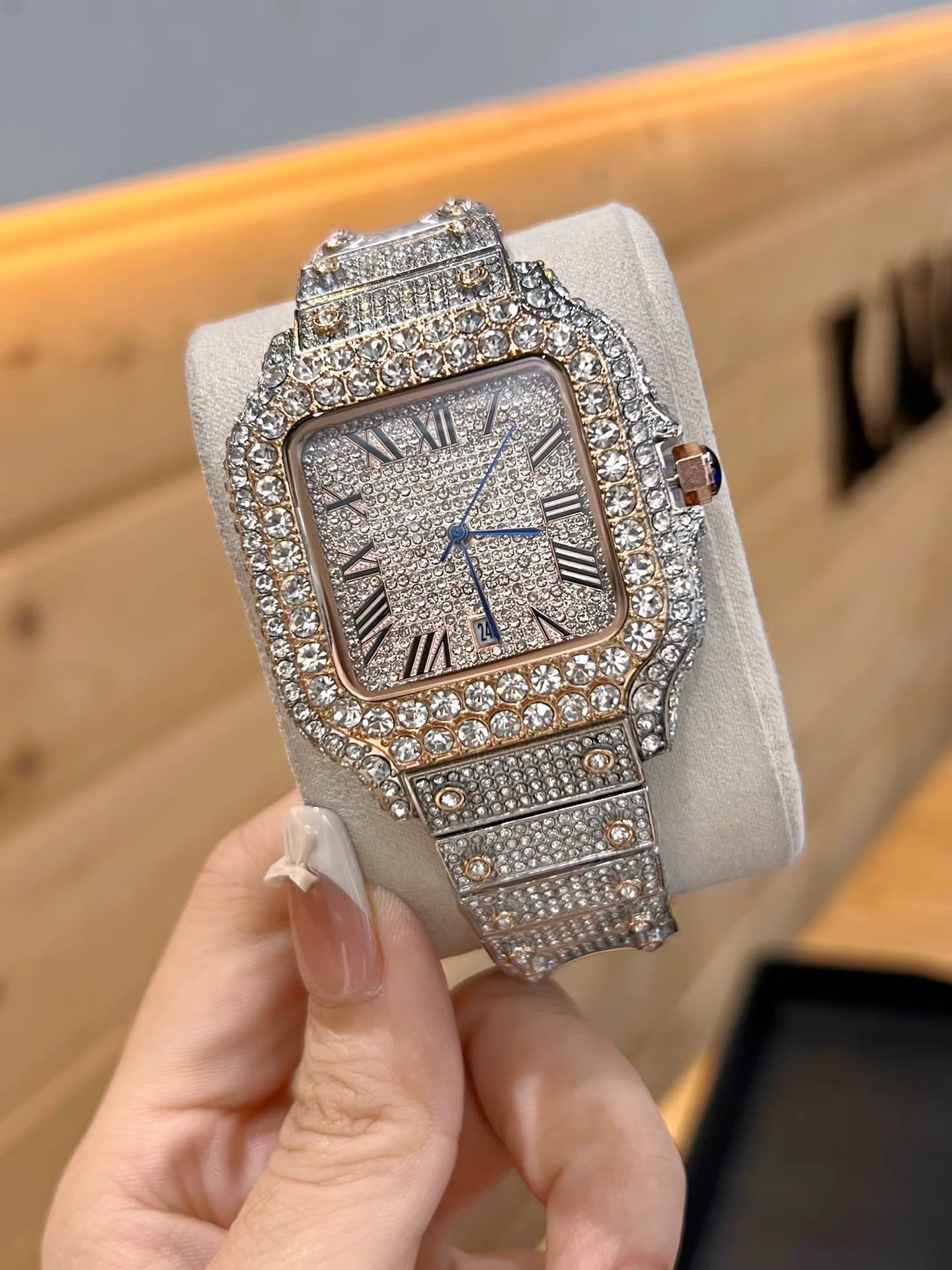 Rose Gold Iced Out Cartier