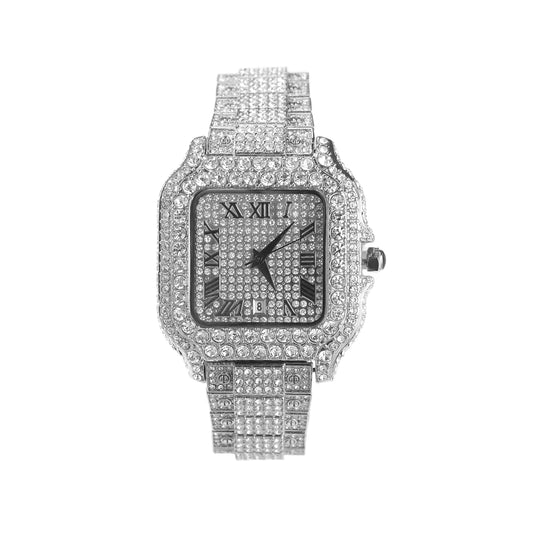 Cartier iced out silver