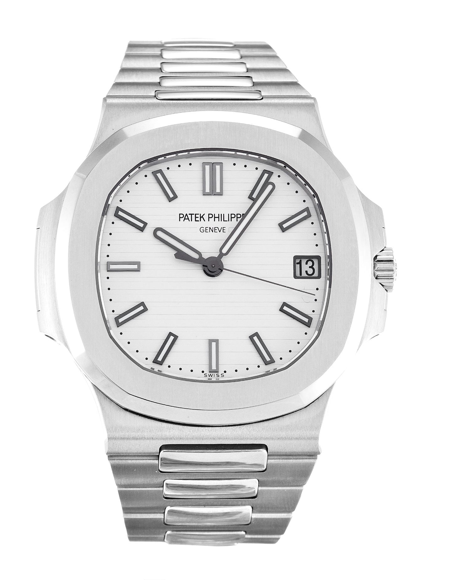 Patek nautilus silver , logo.