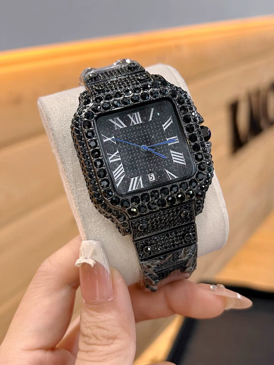 Black Iced Out Cartier