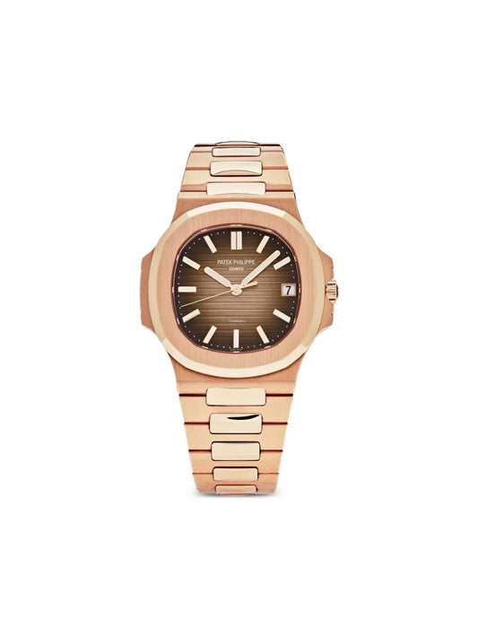 Patek nautilus gold rose , logo.