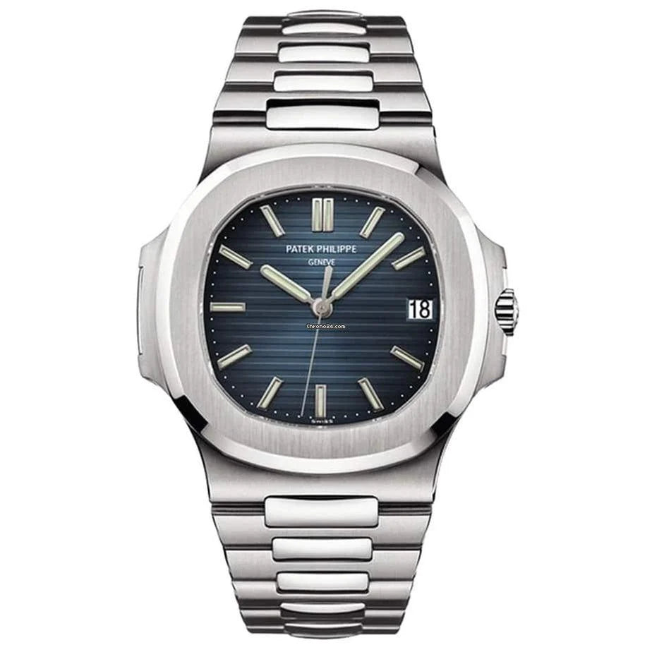 Patek nautilus silver , logo.