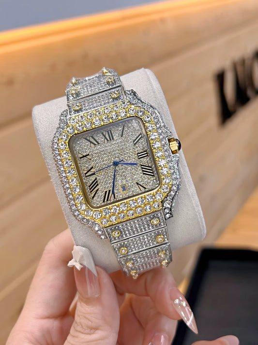 Gold Silver Iced Out Cartier
