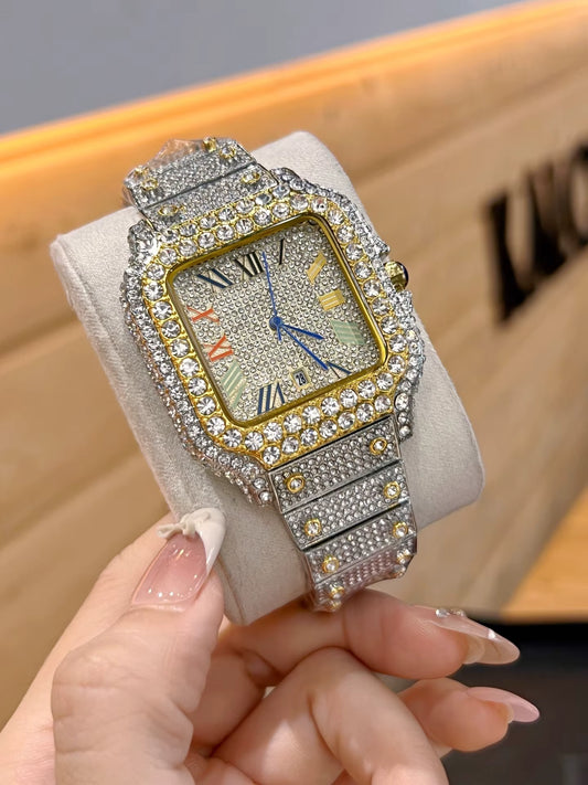 Gold Silver Iced Out Colourfull Cartier