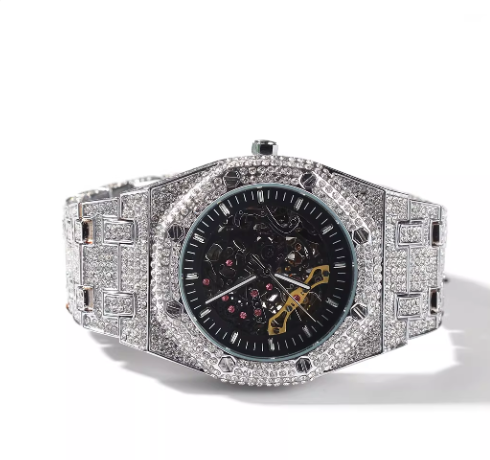 AP iced out skelleton silver