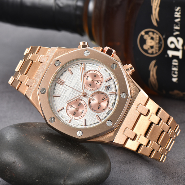 AP chronograph gold rose , logo.