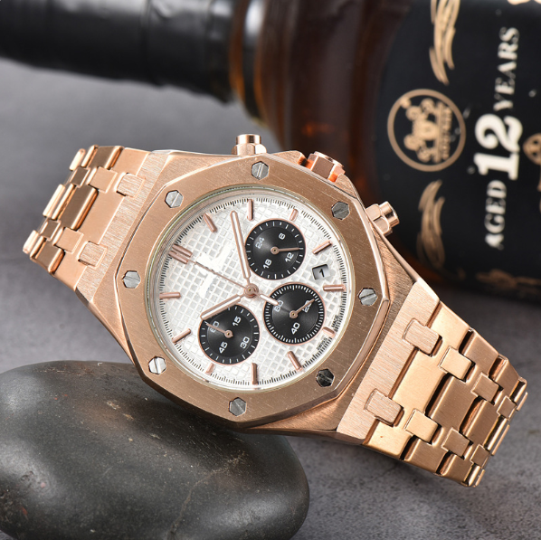 AP chronograph gold rose , logo.