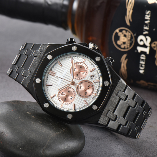 AP chronograph black tone , logo.
