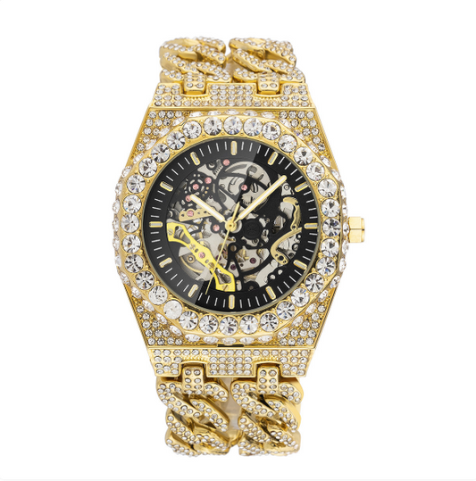 AP Skelleton Iced Out Gold Hip-Hop Cuban