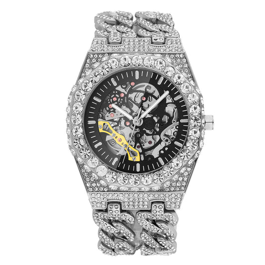 AP Skelleton Iced Out Silver Hip-Hop Cuban