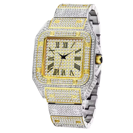 Cartier iced out silver-gold